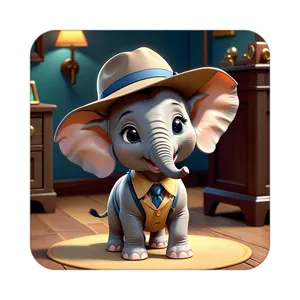 زیر لیوانی کاکتی طرح حیوانات کارتونی مدل mp28376