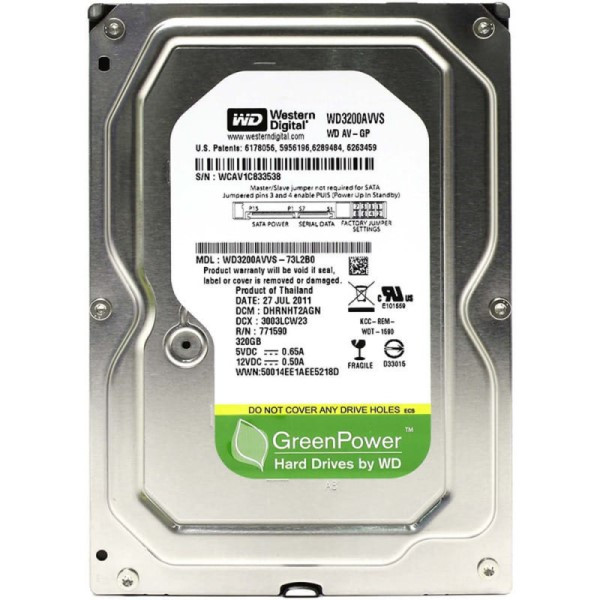 هارد دیسک اینترنال وسترن دیجیتال مدل WD Green H.D.D ظرفیت 320 گیگابایت