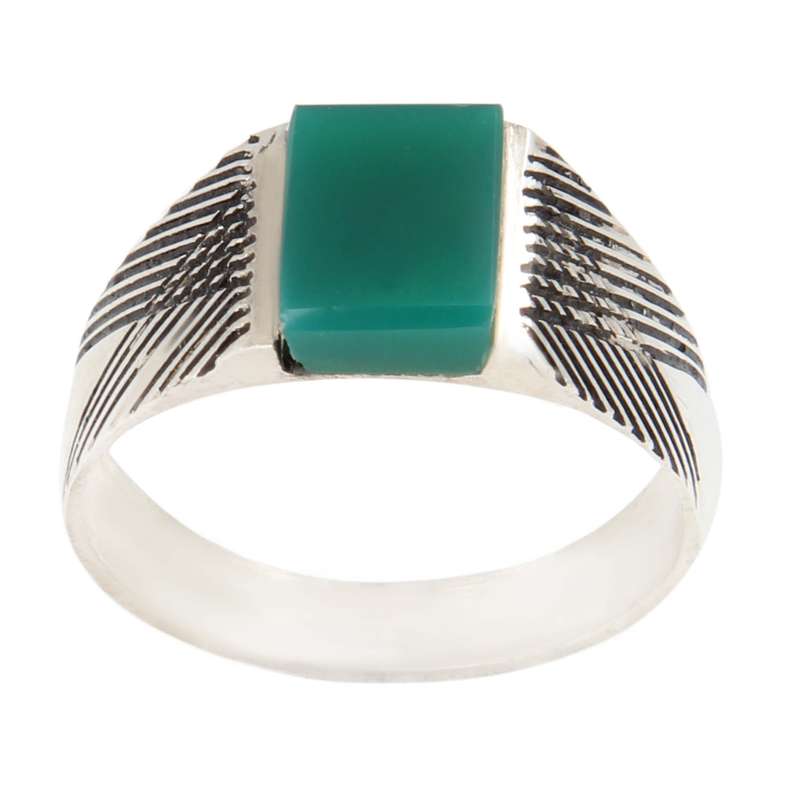 انگشتر نقره زنانه بازرگانی میلادی مدل سنگ عقیق کد AW_493