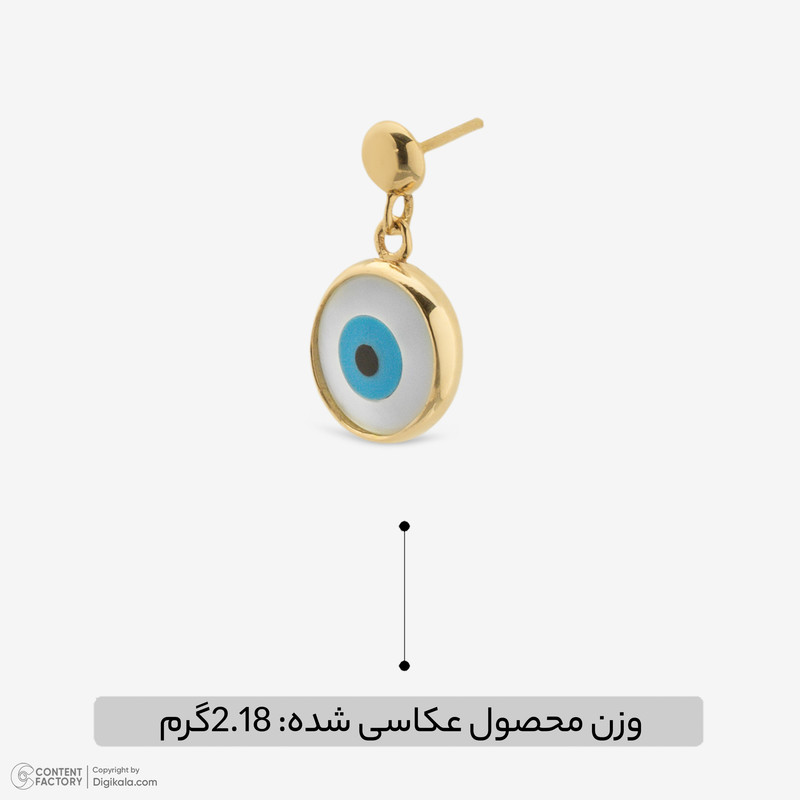 گوشواره میخی طلا 18 عیار زنانه تاج مدل A329 - 6