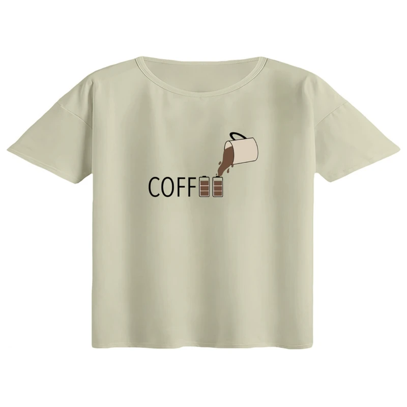 کراپ تی‌شرت آستین کوتاه زنانه مدل قهوه