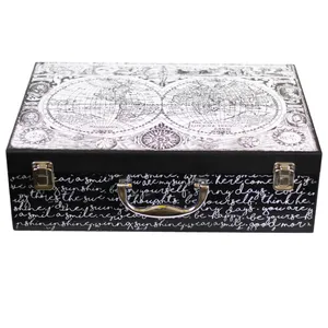 جعبه هدیه  طرح چمدان مدل نقشه جهان کد H11