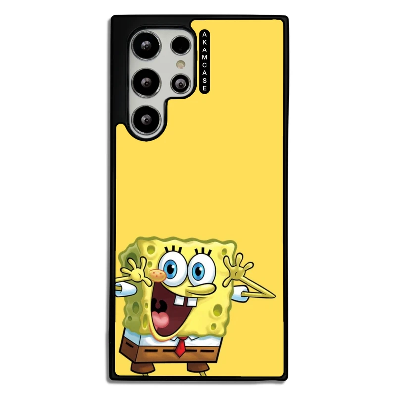 کاور آکام مدل AMC-WSGS22U-SPONGE BOB11 مناسب برای گوشی موبایل سامسونگ Galaxy S22 Ultra