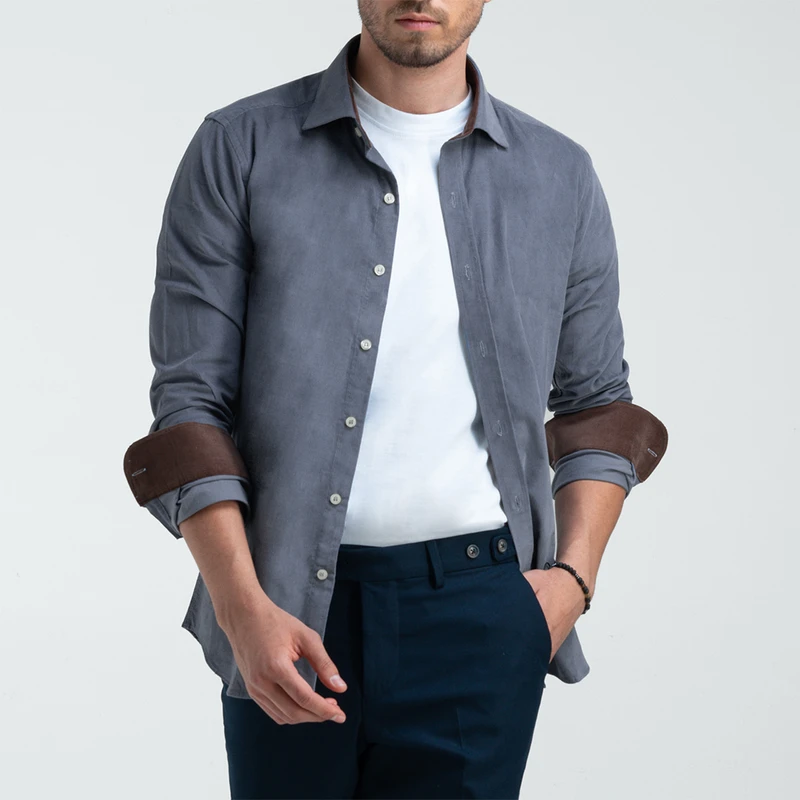 پیراهن آستین بلند یقه کراواتی مردانه ام کی مدل 1865
