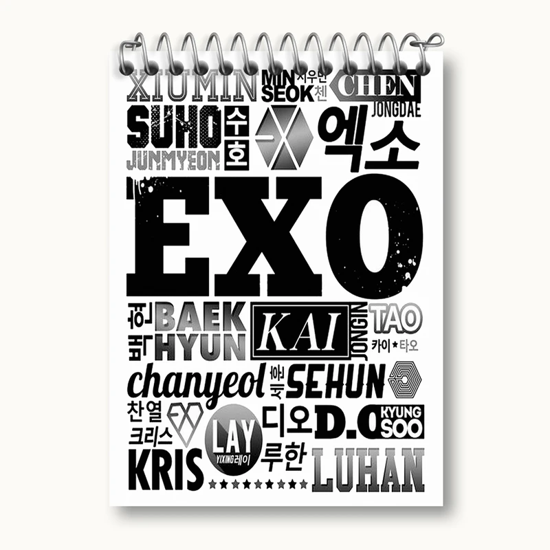 دفتر یادداشت 50 برگ خندالو مدل گروه اکسو EXO کد 1030