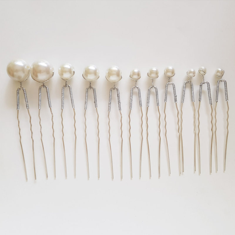 سنجاق مو زنانه مرواریدی کد S22 بسته 11 عددی