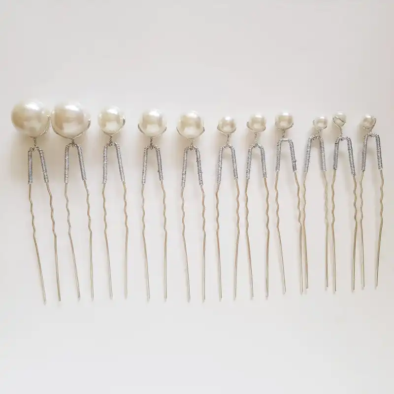 سنجاق مو زنانه مرواریدی کد S22 بسته 11 عددی