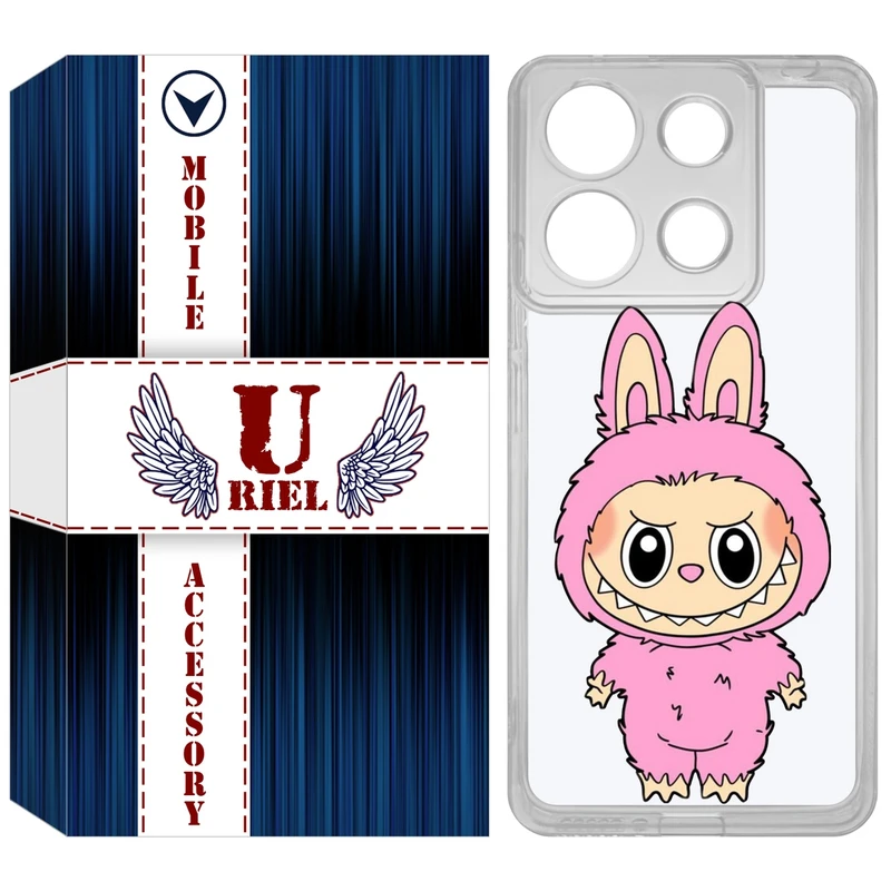 کاور یوریل مدل Clear کد 129 طرح لبوبو Labubu مناسب برای گوشی موبایل شیائومی Redmi Note 13 4G