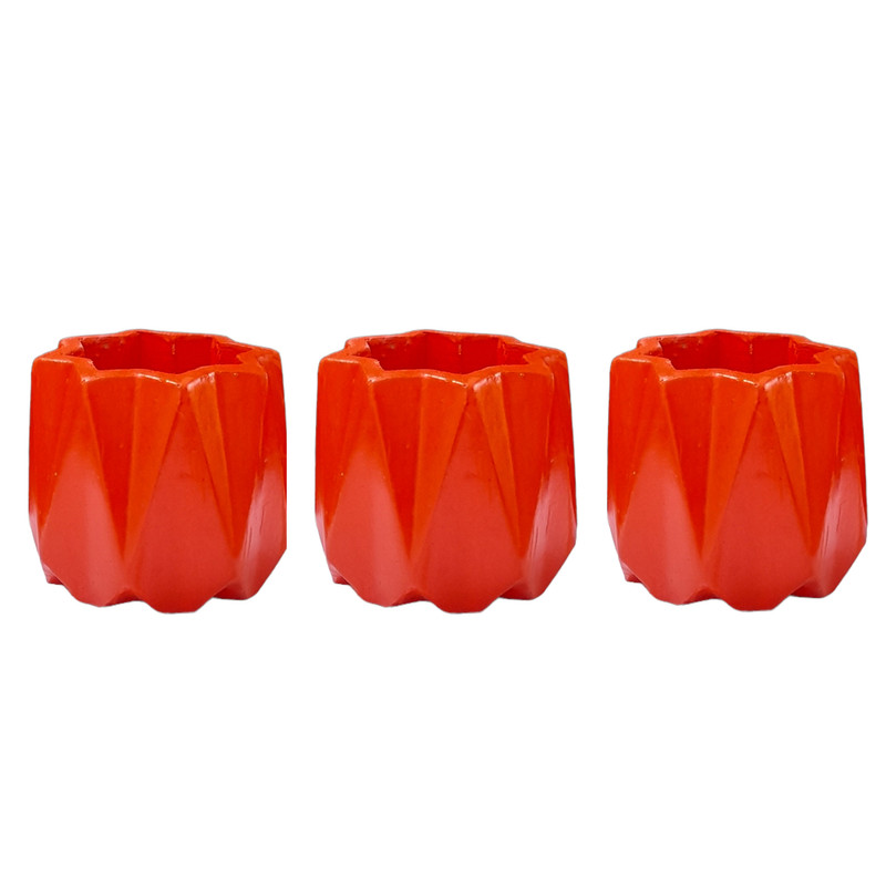 گلدان سنگی مدل چندضلعی مجموعه 3 عددی