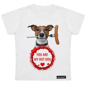 تی شرت آستین کوتاه پسرانه 27 مدل You Are My Hot Dog کد MH926