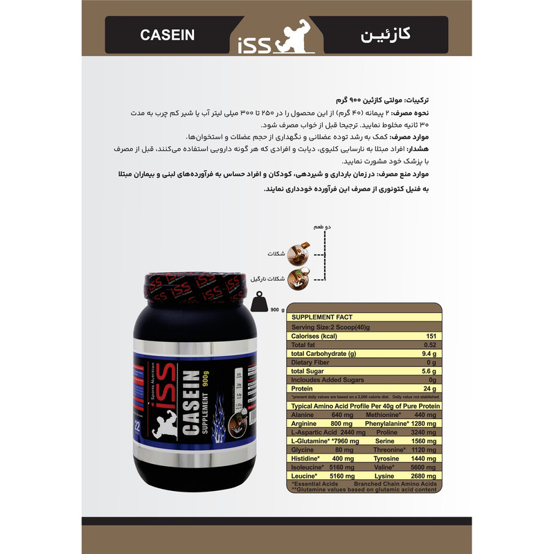 پودر کازئین با طعم شکلات آی اس اس – 900 گرم