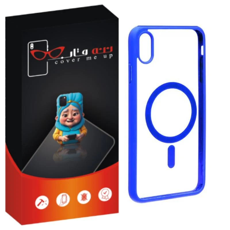 کاور ننه قاب مدل مگ سیف طرح کالرفول مناسب برای گوشی موبایل اپل iPhone X / Xs