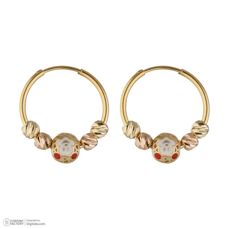 گوشواره طلا 18 عیار دخترانه طلای مستجابی مدل 15100