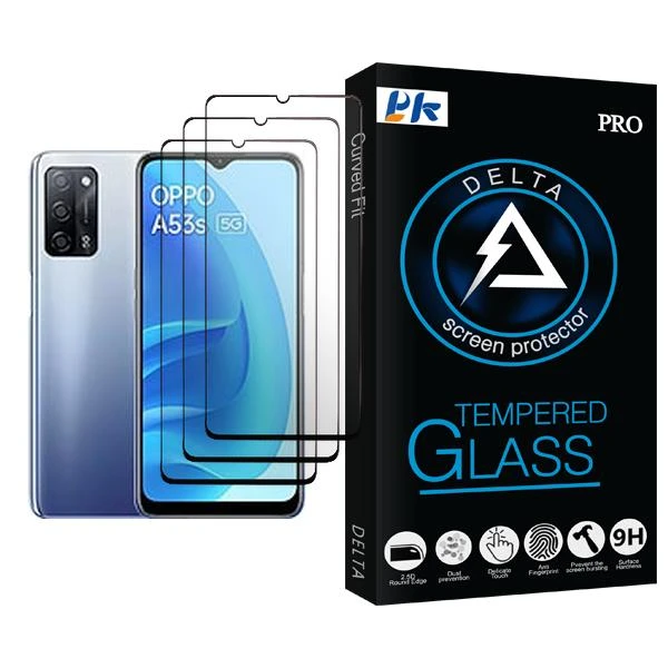 محافظ صفحه نمایش پی کی مدل Delta Glass MIX003 مناسب برای گوشی موبایل اوپو A53s 5G بسته سه عددی
