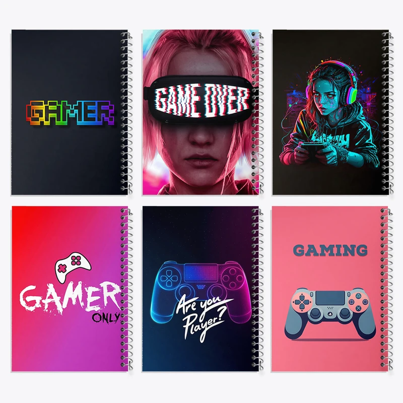 دفتر مشق 50 برگ خندالو طرح گیمر (Gamer) کد 911 مجموعه 6 عددی