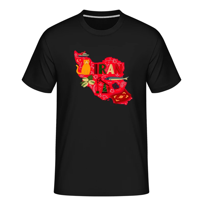 تی‌شرت آستین کوتاه مردانه مدل نقشه ایران کد 05