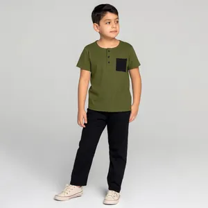 ست تی شرت و شلوار پسرانه مادر مدل Sivan رنگ سبز