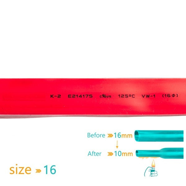 وارنیش حرارتی وو ار مدل BLK-16mm طول 1 متر