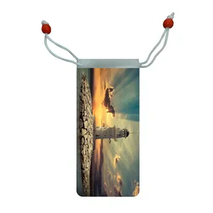 کاور عینک اطلس آبی طرح جزیره فانوس دریایی و دریا مدل KE1014