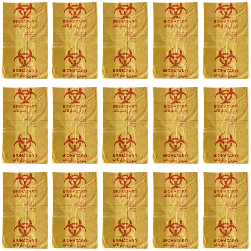 کیسه زباله طرح عفونی مدل ضخیم 90.70 بسته 15عددی