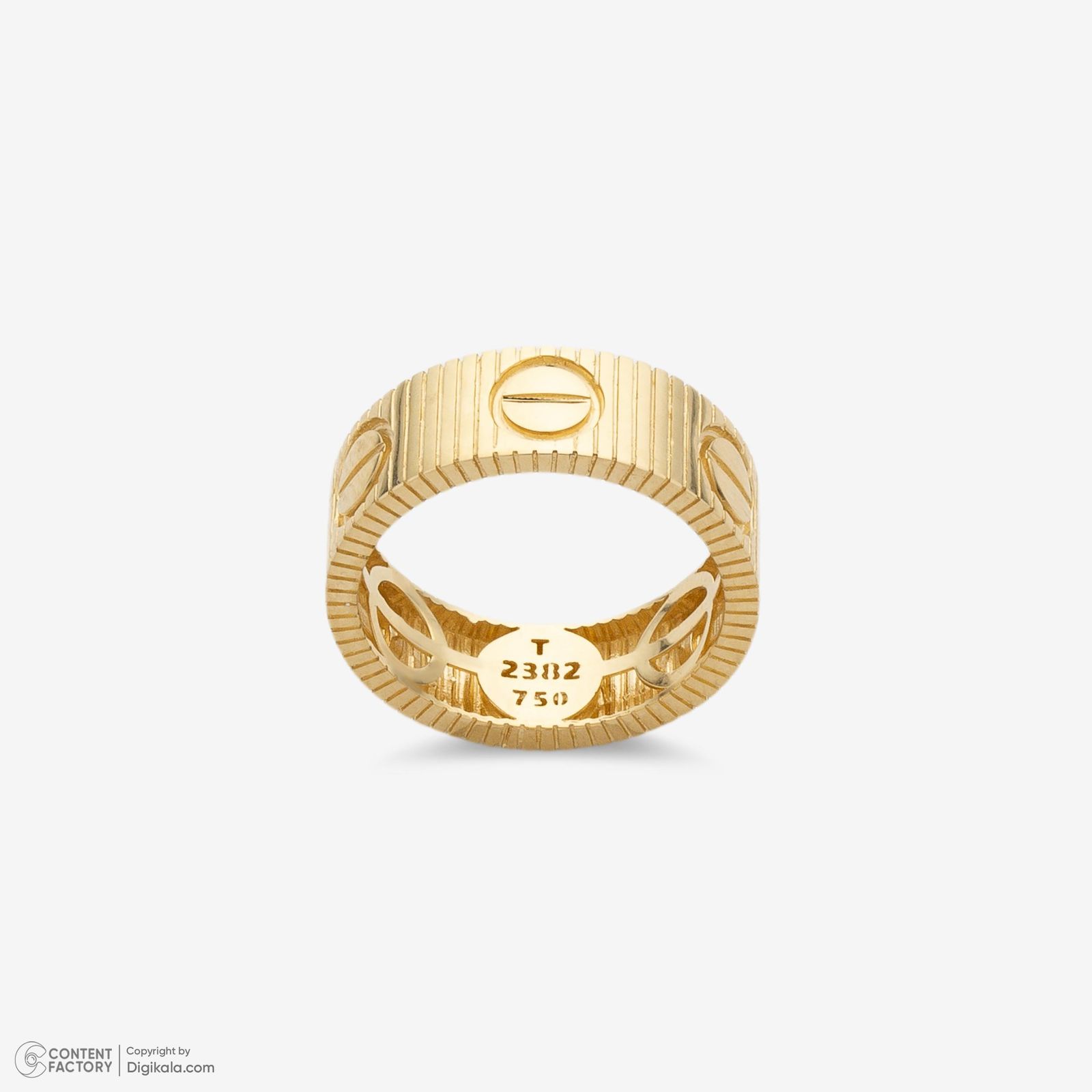 انگشتر طلا 18 عیار زنانه با طرح کارتیه لاو گلدم مدل R348006 سایز 53 -  - 7