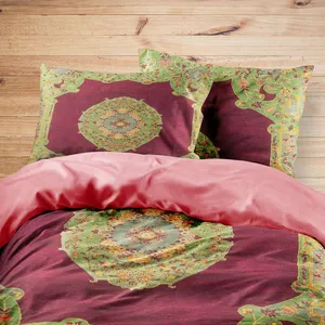 سرویس روتختی مدوپد طرح قالیچه بیجار لچک و ترنج مدل C-bijar-M18 یک نفره 4 تکه