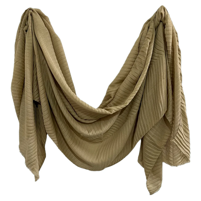 شال زنانه مدل پلیسه کجراه ریشه پرزی کد ۰۰۶۱