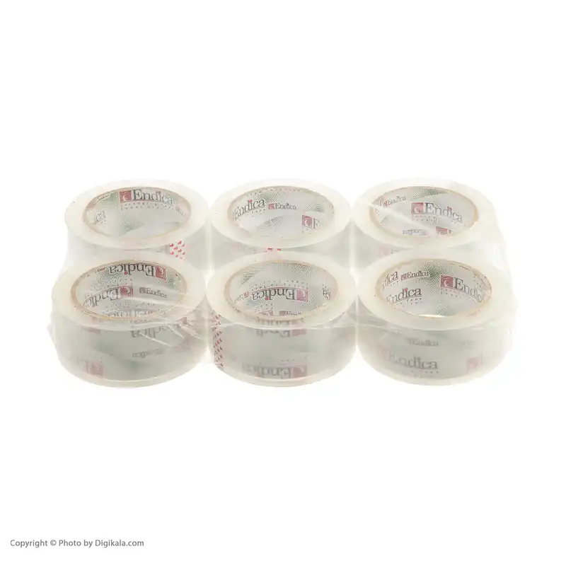 چسب پهن اندیکا مدل بی صدا 001 عرض 5 سانتی متر بسته 6 عددی