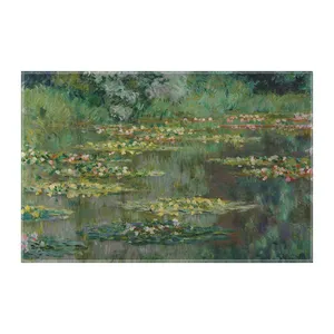 کاغذ کادو ترمه طراحان ایده مدل برکه نیلوفر های آبی از مونه کد art0233 سایز 57x37 سانتی متر