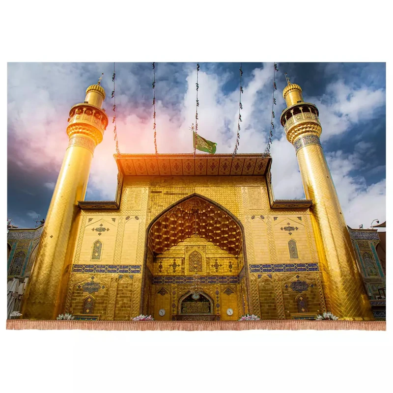 پرچم خدمتگزاران مدل کتیبه غدیر طرح ایوان نجف حرم حضرت علی علیه السلام کد 30003684