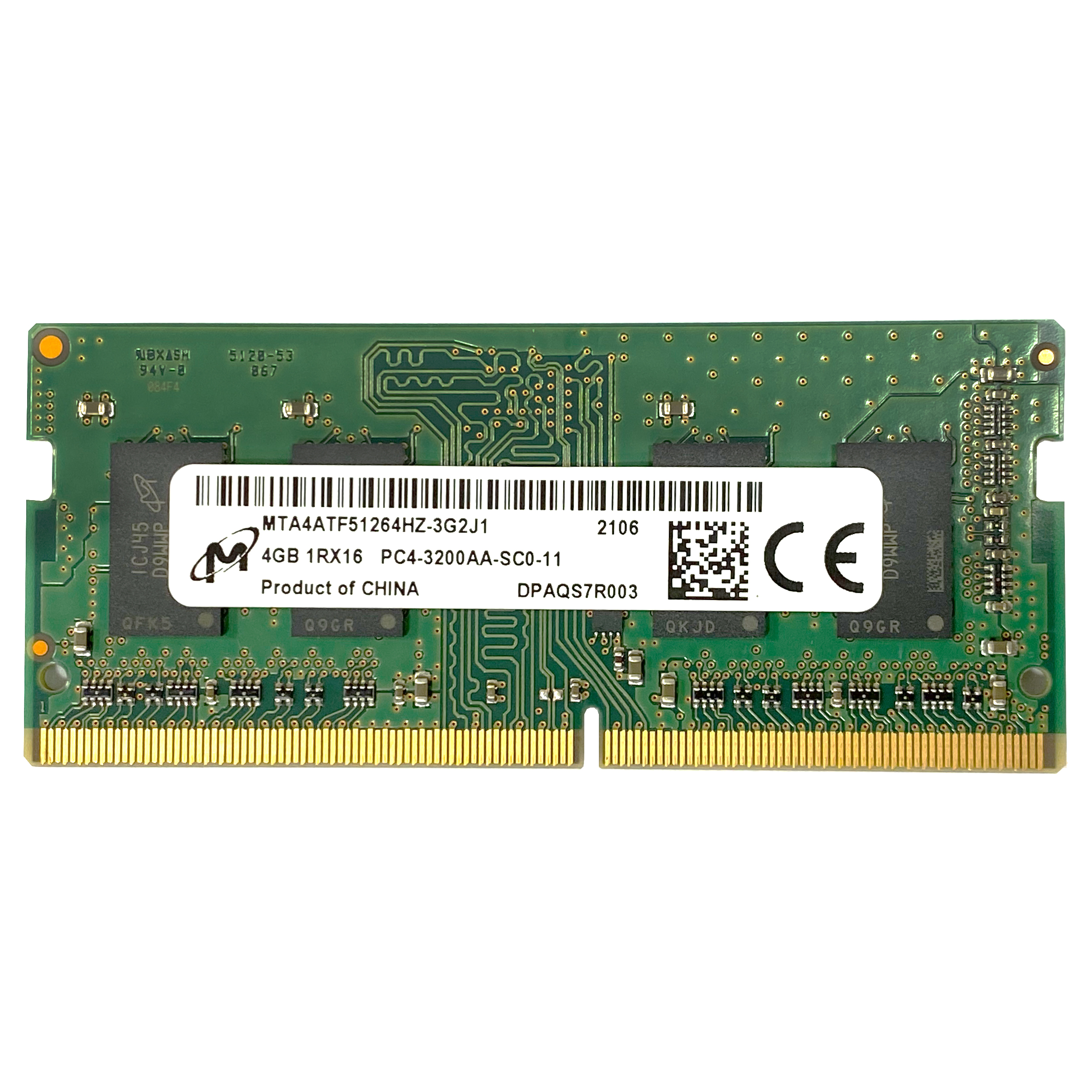 رم لپ تاپ DDR4 تک کاناله 3200 مگاهرتز CL22 میکرون مدل MTA4ATF51264HZ-3G2 ظرفیت 4 گیگابایت