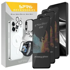 Sprig PRV3 NICED Privacy Screen Protector Suitable For Xiaomi Redmi Note 12 Pro 4G / Redmi Note 12 Pro 5G / Redmi Note 12 Pro Plus Mobile Phone Pack of 3