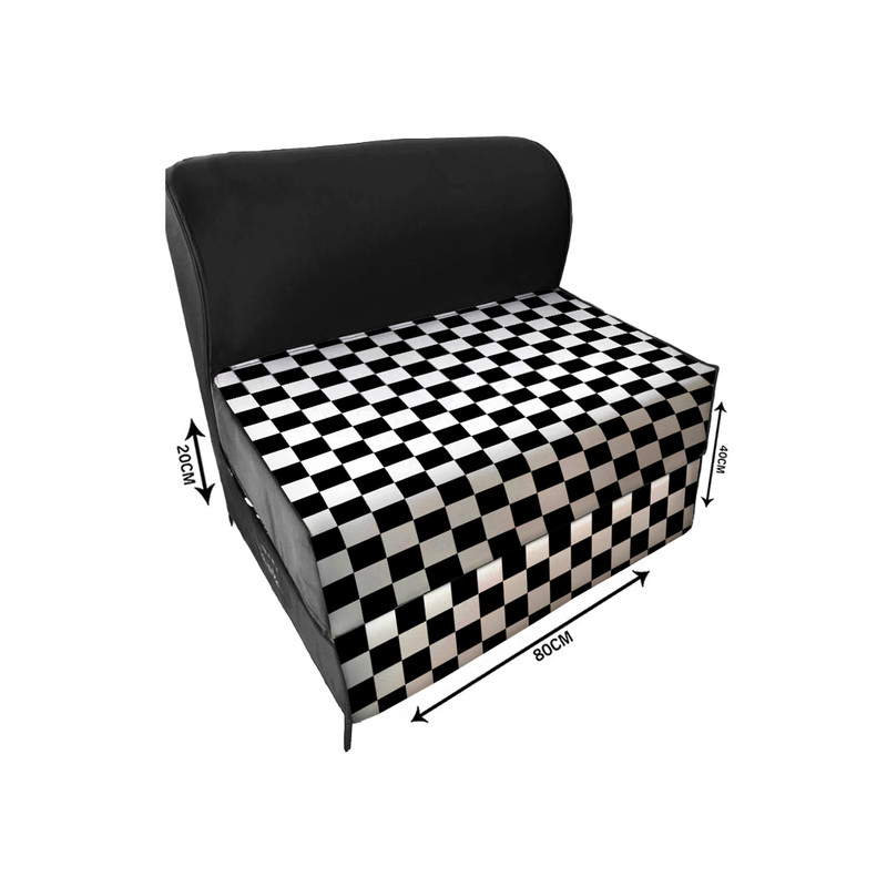 مبل تختخواب شو یک نفره نوپه هوم مدل تشک شو طرح شطرنجی کوچک کد M1092