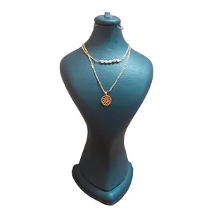 گردنبند زنانه مدل مروارید و پلاک