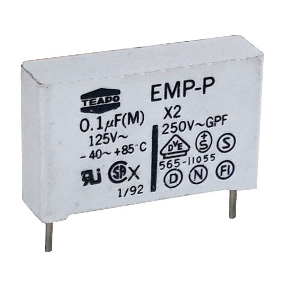 خازن تیاپو 0.1 میکروفاراد AC مدل MKT-X2 کد 12 بسته 4 عددی