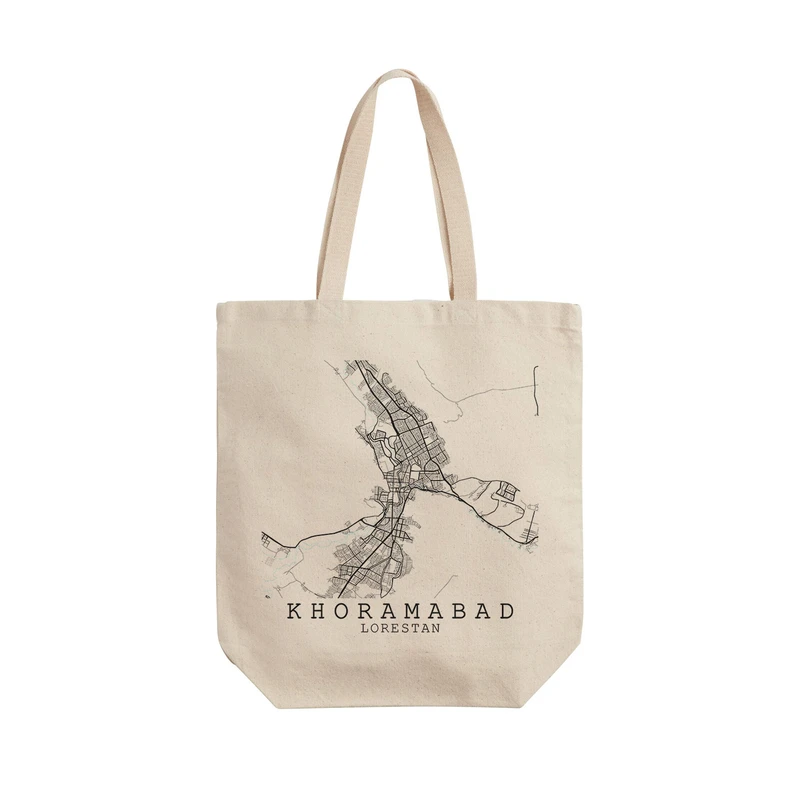 ساک خرید ترمه طراحان ایده مدل نقشه شهر خرم آباد کد map0512 - L