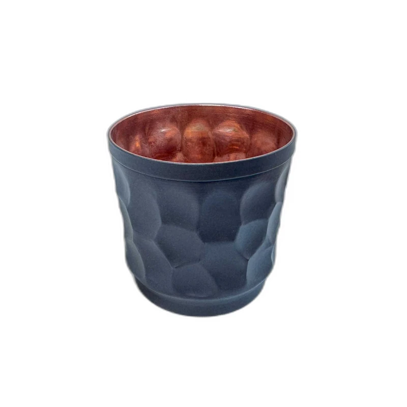 لیوان مسی مدرن استوانه چکشی کد ۲۴۳۴