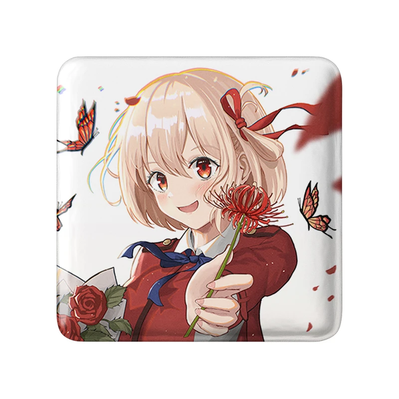 مگنت خندالو طرح چیساتو انیمه لیکوریس ریکویل Lycoris Recoil  مدل مربعی کد 23005