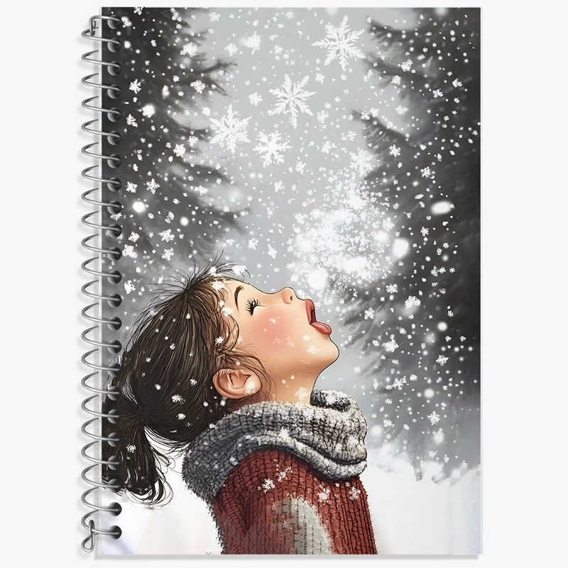 دفتر لغت 50 برگ خندالو طرح دختر و برف کد F8285