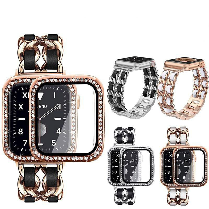 کاور مدل Diamond-037 مناسب برای اپل واچ 44 میلی متری به همراه محافظ صفحه نمایش