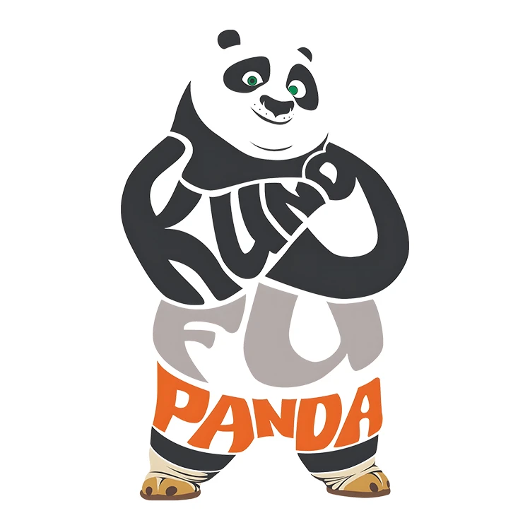 استیکر پارچه و لباس پاد آفرین مدل کارتونی پاندا کونگ فو کار کد S3956