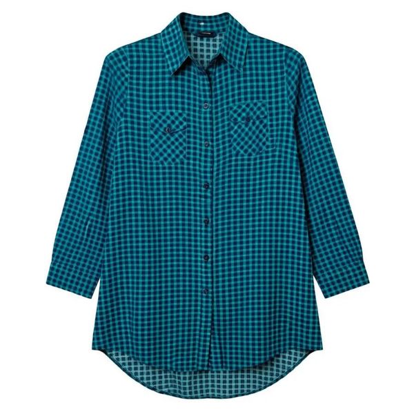 مانتو شومیزی زنانه مدل چهار خانه نخ کد 0057