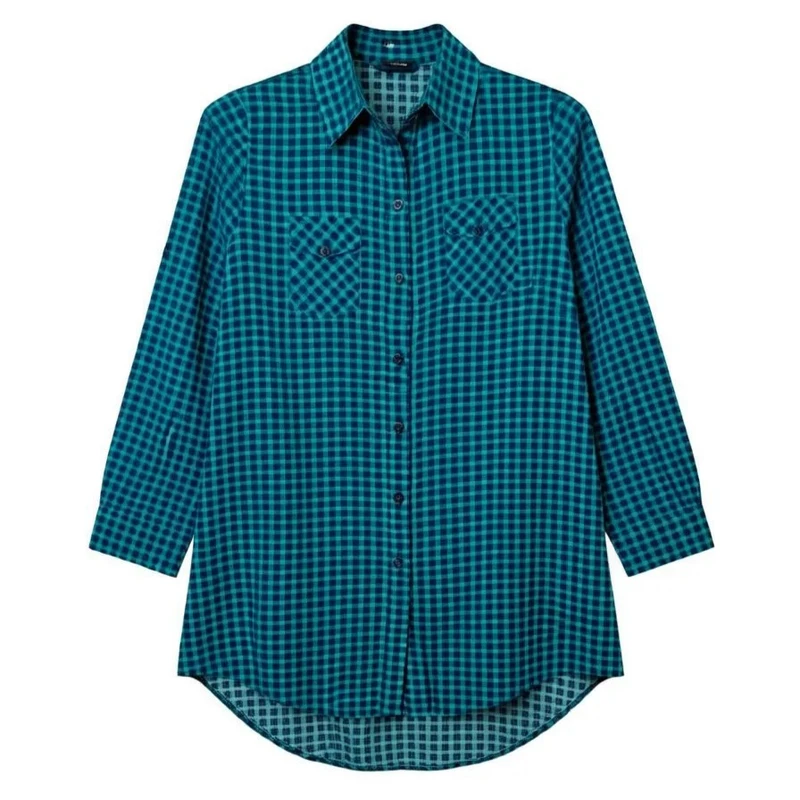 مانتو شومیزی زنانه مدل چهار خانه نخ کد 0057