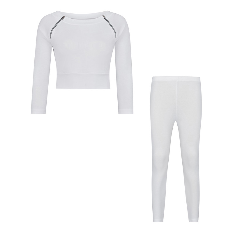 ست کراپ تی شرت آستین کوتاه و شلوار زنانه ناتوسا مدل NT819-5