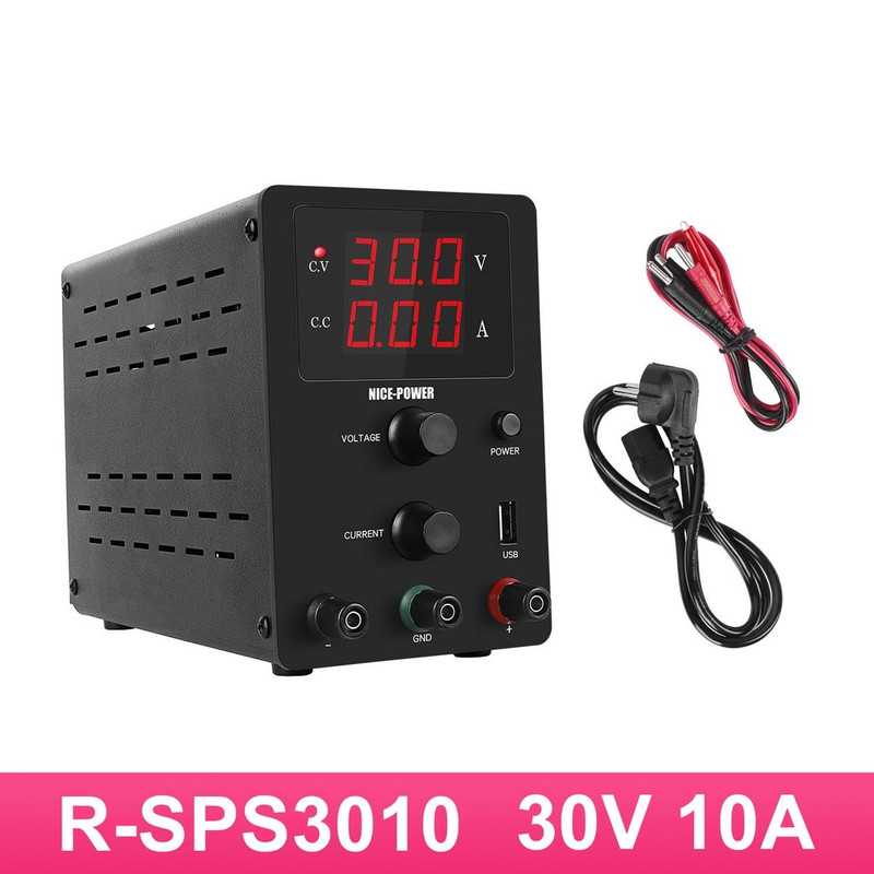 منبع تغذیه 30 ولت 10 آمپر نایس پاور مدل (BLACK) R-SPS3010
