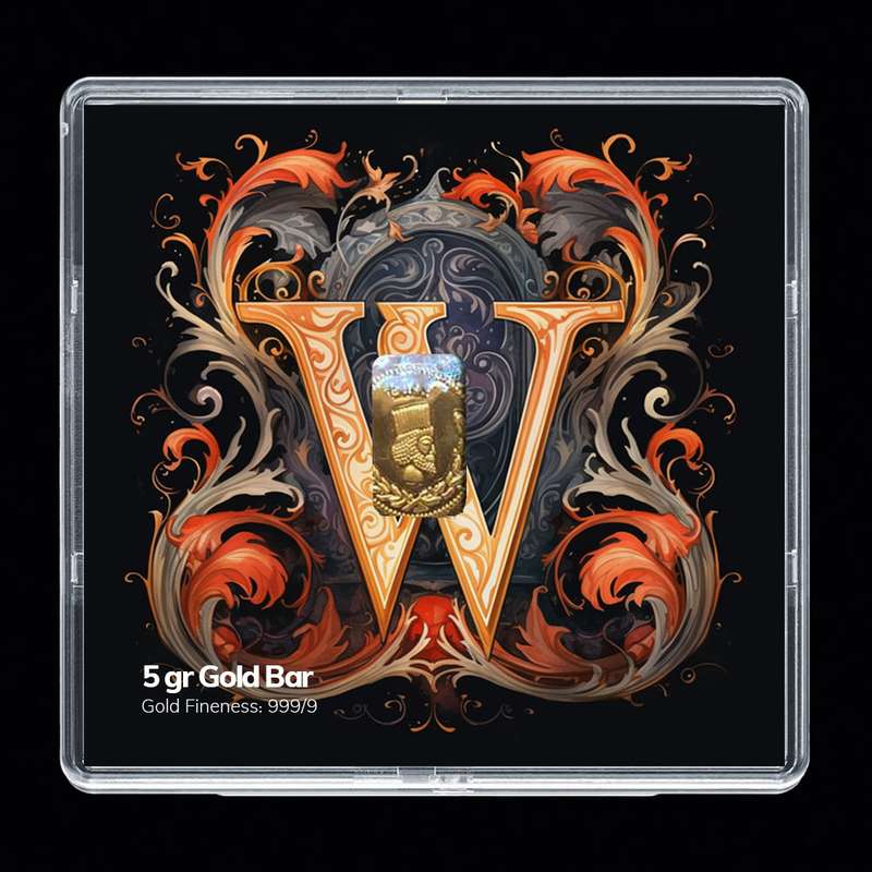 شمش طلا 24 عیار مدوپد مدل حرف W کد SH-10632 شمش طلا 24 عیار مدوپد مدل حرف W کد SH-10632