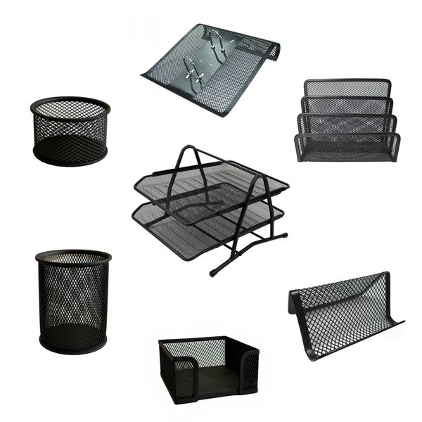 ست لوازم اداری رومیزی ۷ تکه مدل فلزی توری 2