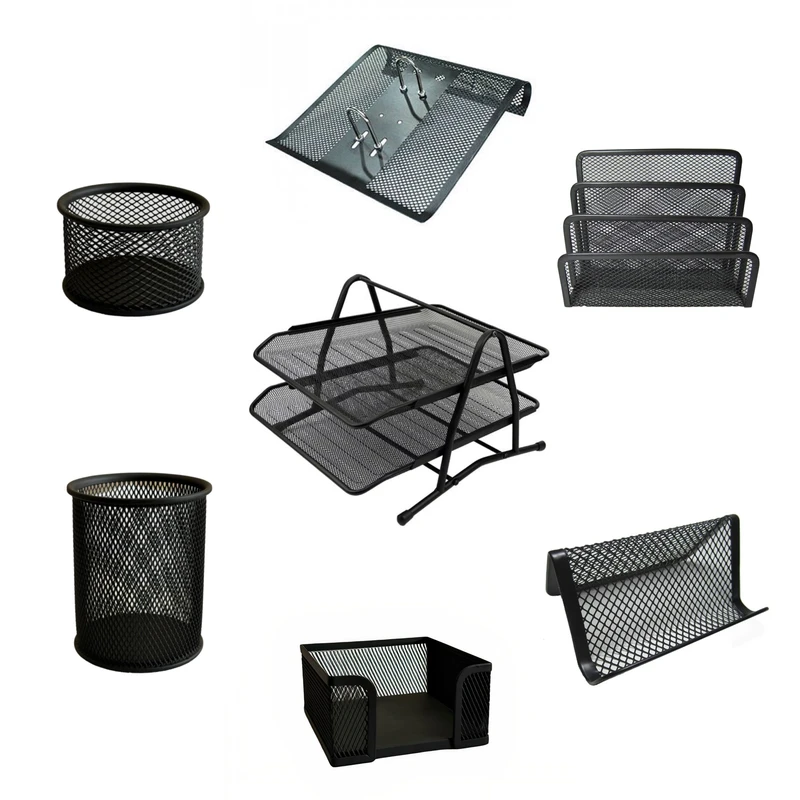 ست لوازم اداری رومیزی ۷ تکه مدل فلزی توری 2