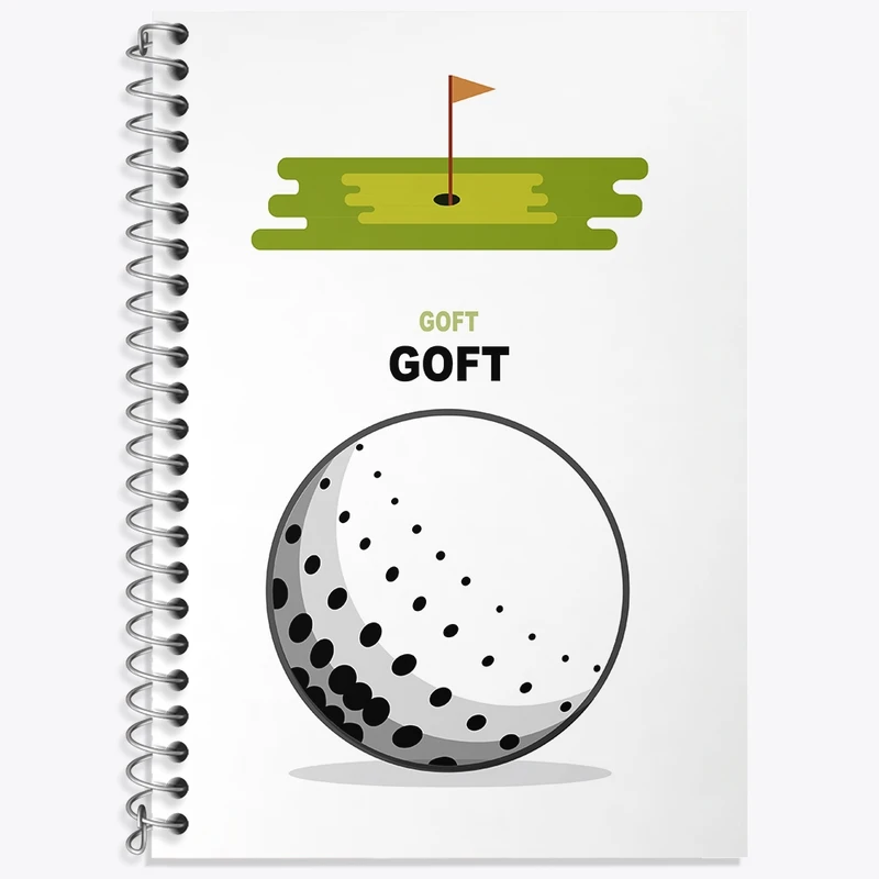 دفتر زبان 50 برگ خندالو مدل سه خط طرح گلف کد N893