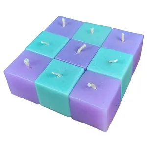 شمع معطر مدل کیوبیک شطرنجی مجموعه 9 عددی